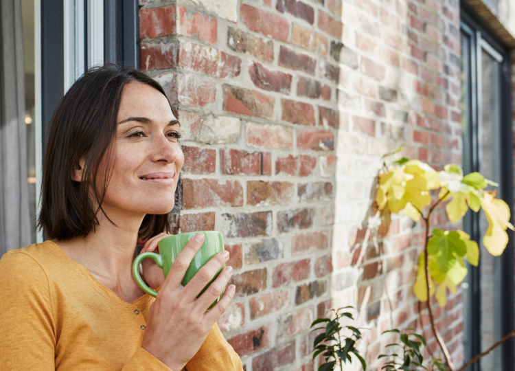 Woman drinking tea