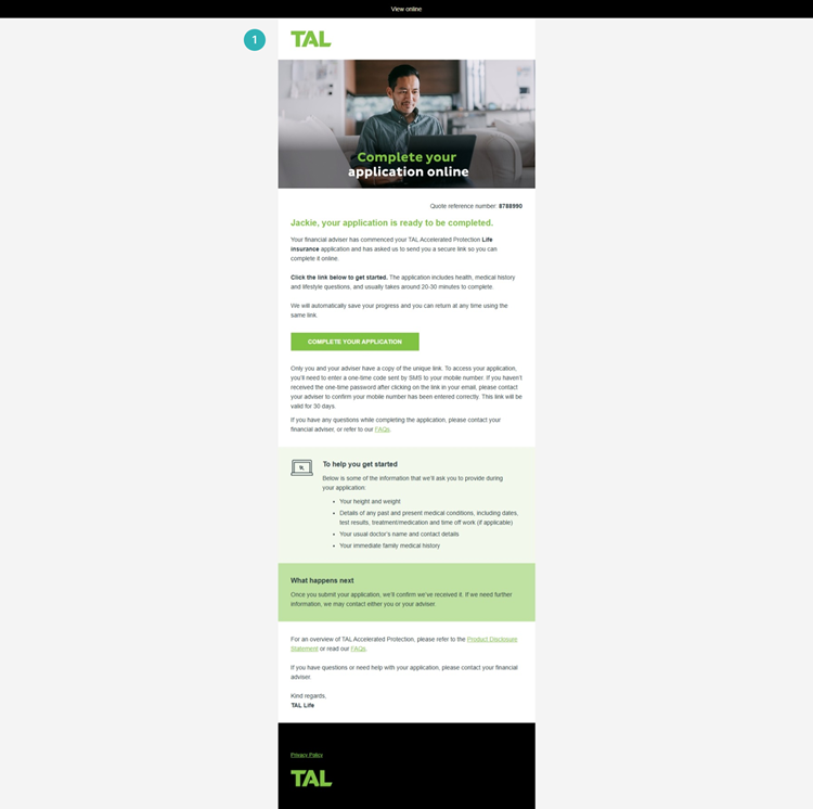 OHQ client initial email