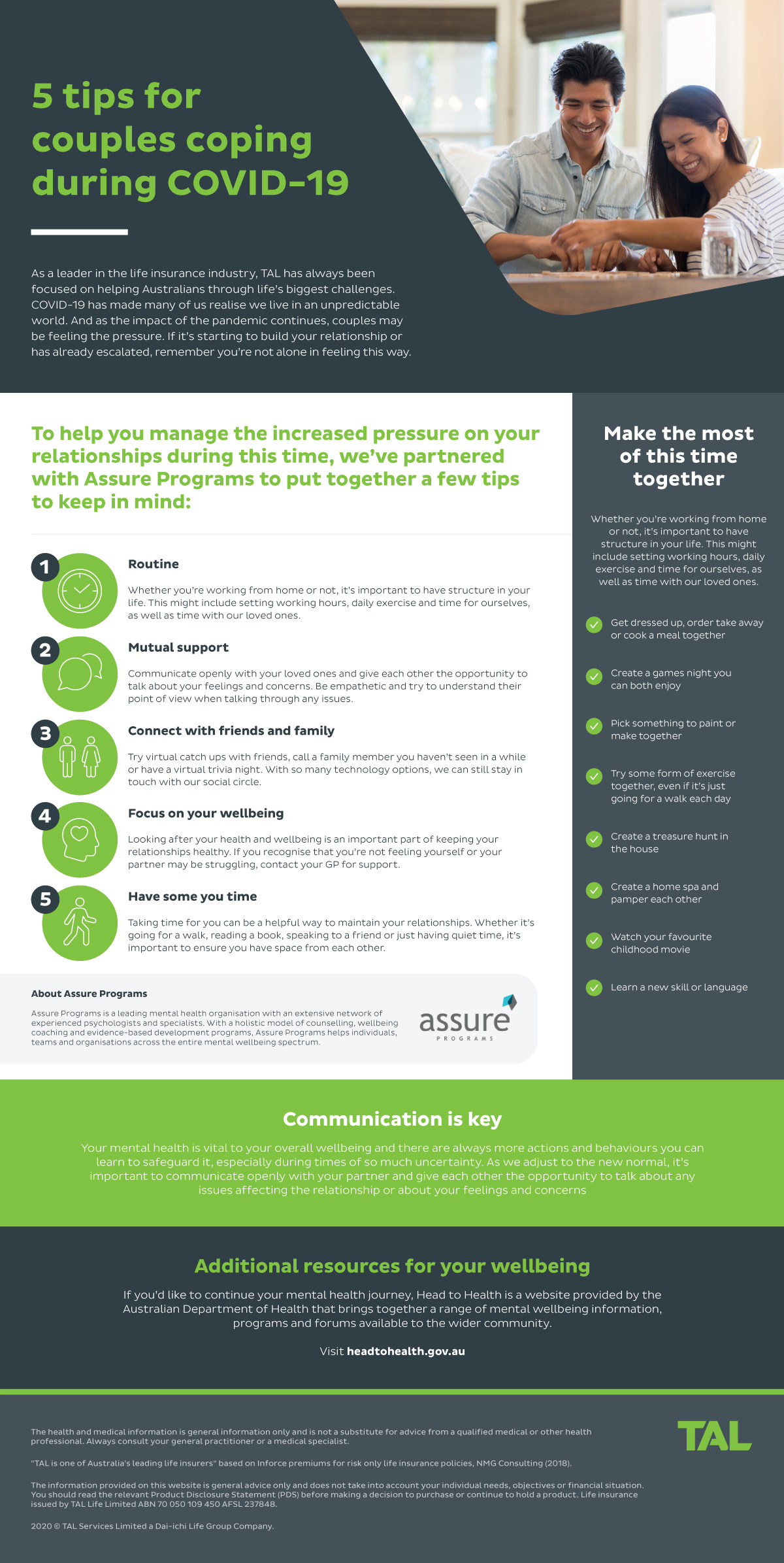 5 tips for couples coping during covid-19 infographic